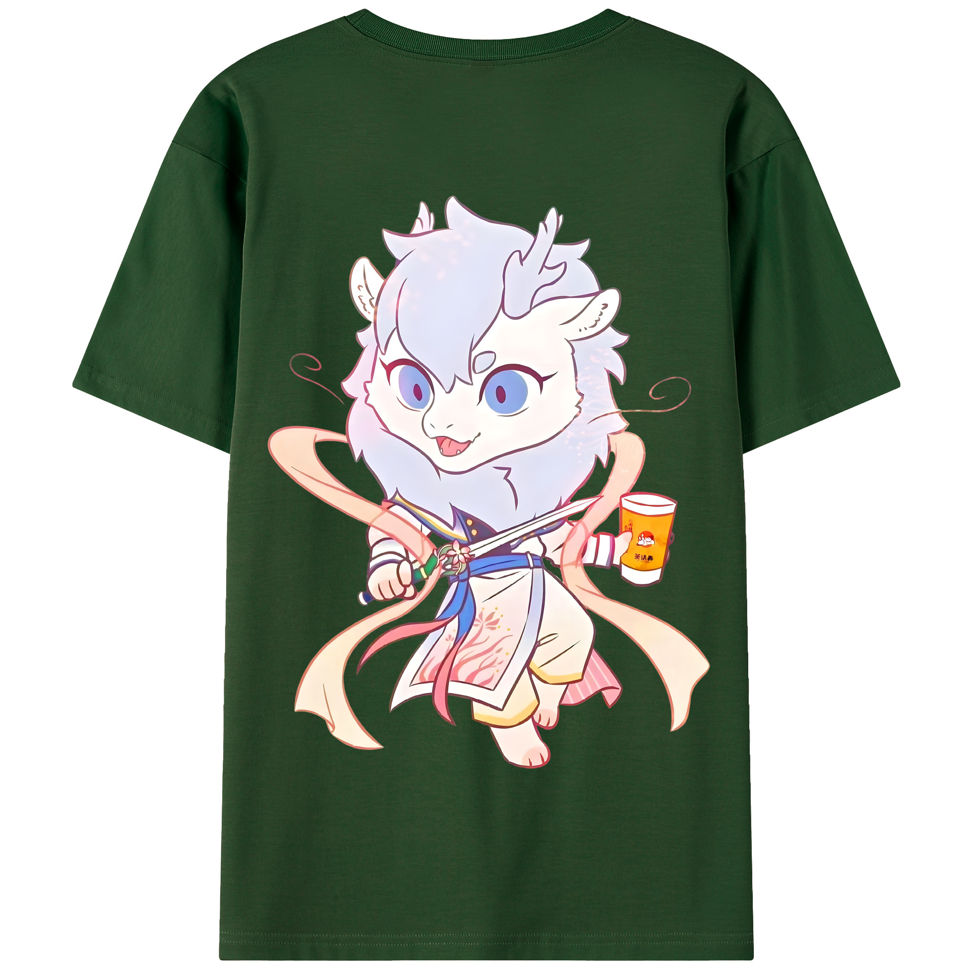 （画像用） Ne Zha 2 ナタ 魔童の大暴れ 綿100％半袖Tシャツ（背面プリント）